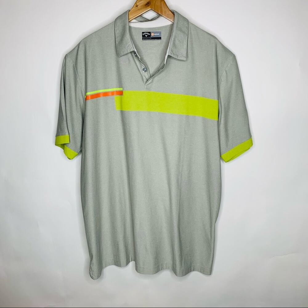 Callaway Grey Colorblock Polo Shirt Golf Size XXL